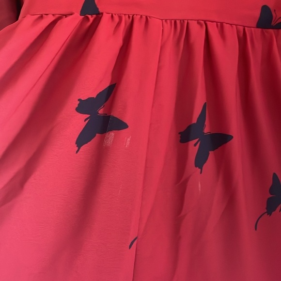 Wayward Fancies eShakti Kimono Sleeve Ombre Butterfly Print Crepe Dress Size 16 - Picture 5 of 8